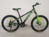  24" Велосипед  HYPE MD300-3 рама 12 (черно-зелёный матовый)