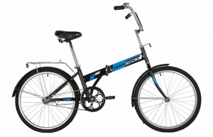 24"Велосипед NOVATRACK  складной, черный, тормоз ножной, багажник, крылья