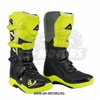 Мотоботы кроссовые ATAKI MX-001, Hi-Vis желтый/черный, 42