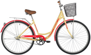 28"Велосипед FOXX  VINTAGE бежевый, сталь, размер 18" + передняя корзина
