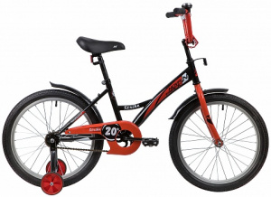 20"Велосипед NOVATRACK STRIKE черный-красный, тормоз нож, крылья корот, защита А-тип